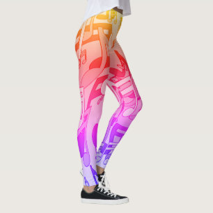 Leggings Hermosas Notas Musicales Felices Colores Música An