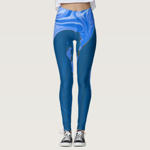 Leggings Hermosas olas Resumen Pintura Pared Arte