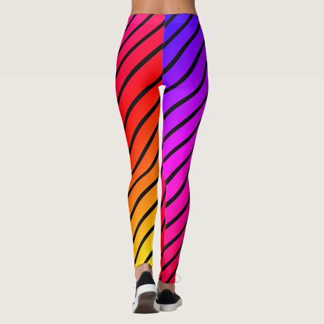 Leggings Hermosas piernas de colores con franja (Reverso)