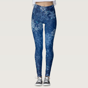 Leggings ¡Hermosas piernas de copos de nieve azules!
