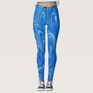 Leggings Hermosas Piernas de Mármol Liquido Azul