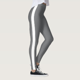 Leggings Hermosas piernas de rayas blancas grises
