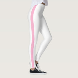 Leggings Hermosas piernas de rayas rosadas blancas