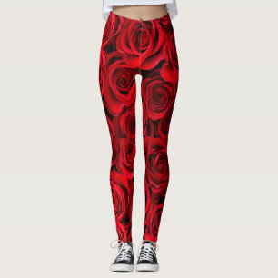Leggings Hermosas piernas de rosas rojas