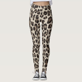 Leggings Hermoso animal gris marrón impreso leggatas de yog