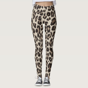 Leggings Hermoso animal gris marrón impreso leggatas de yog