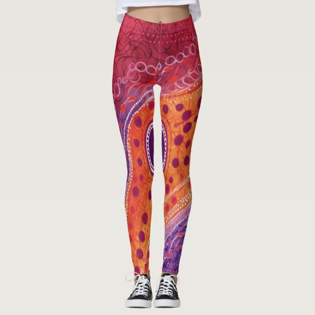 Leggings Hermoso arte abstracto tradicional (Anverso)