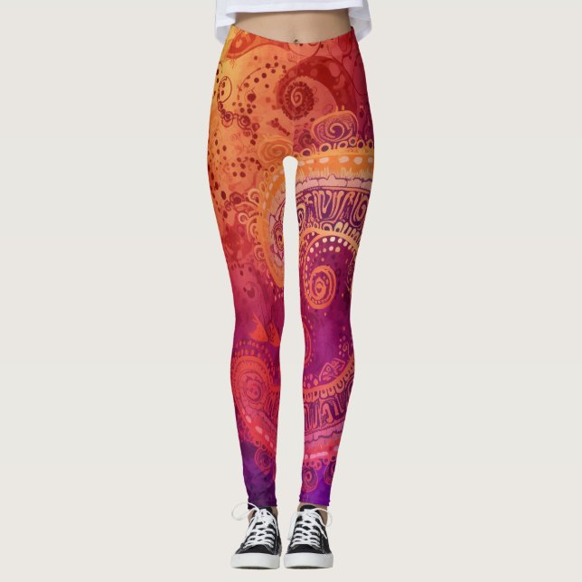 Leggings Hermoso arte abstracto tradicional (Anverso)