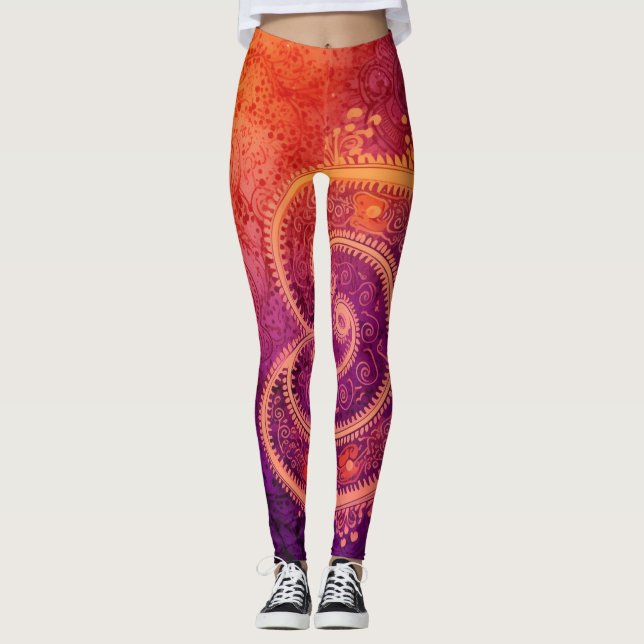Leggings Hermoso arte abstracto tradicional (Anverso)