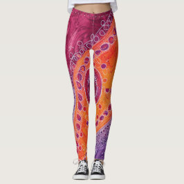 Leggings Hermoso arte abstracto tradicional