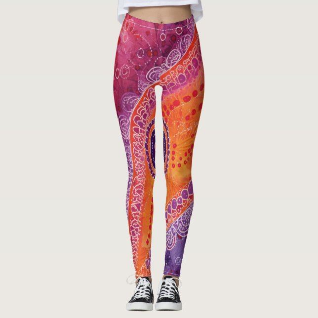 Leggings Hermoso arte abstracto tradicional (Anverso)