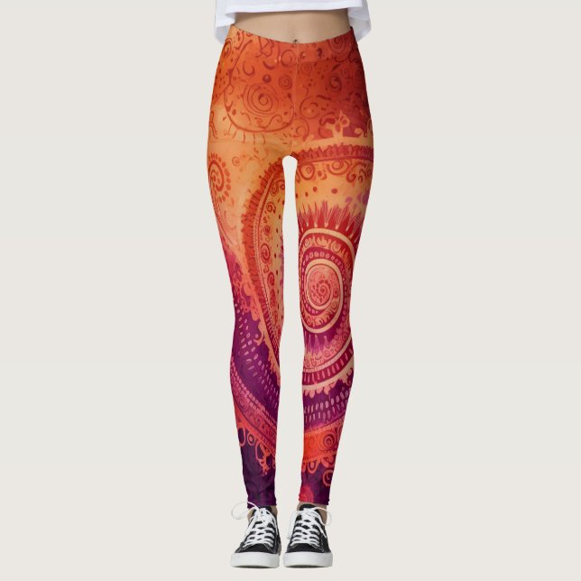 Leggings Hermoso arte abstracto tradicional (Anverso)