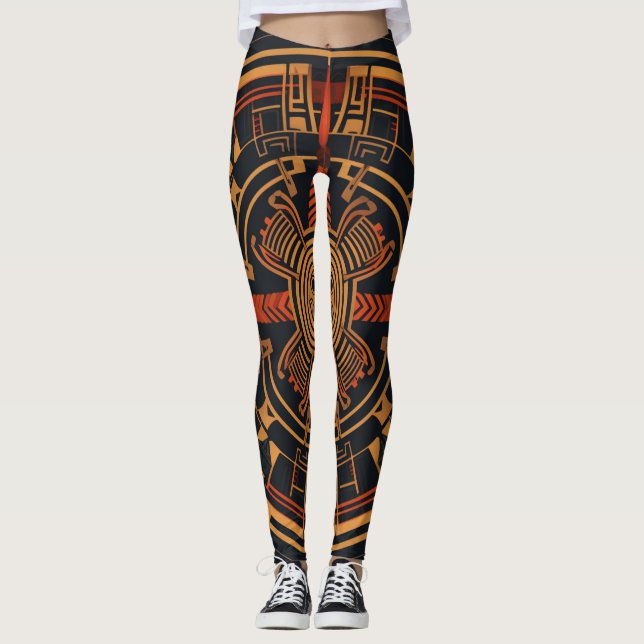 Leggings Hermoso arte abstracto tradicional (Anverso)
