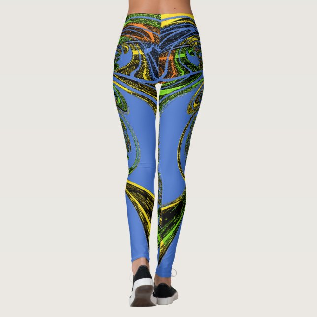 Leggings Hermoso azul asombroso de semana femenino (Reverso)