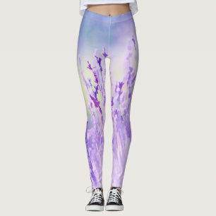 Leggings Hermoso campo de flores de lavanda o prado morado