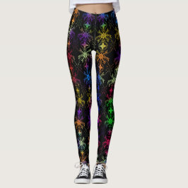 Leggings Hermoso Colorido Floral Antiguo Inglés Diseñado