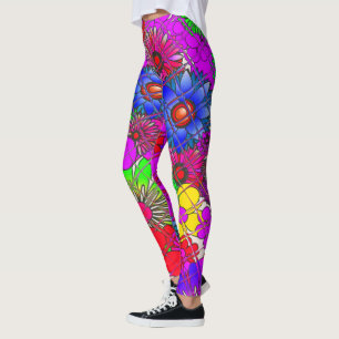 Leggings Hermoso diseño de patrones florales sorprendentes