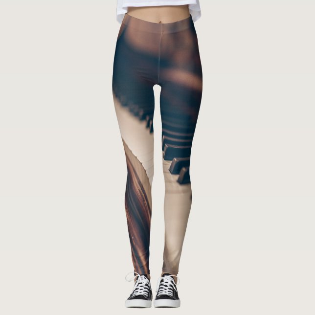 Leggings Hermoso diseño de piano (Anverso)