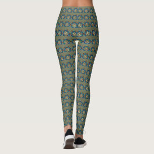 Leggings Hermoso Mandala Forest Green Abstract Geometric DI