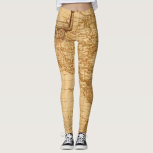 Leggings Hermoso mapa antiguo