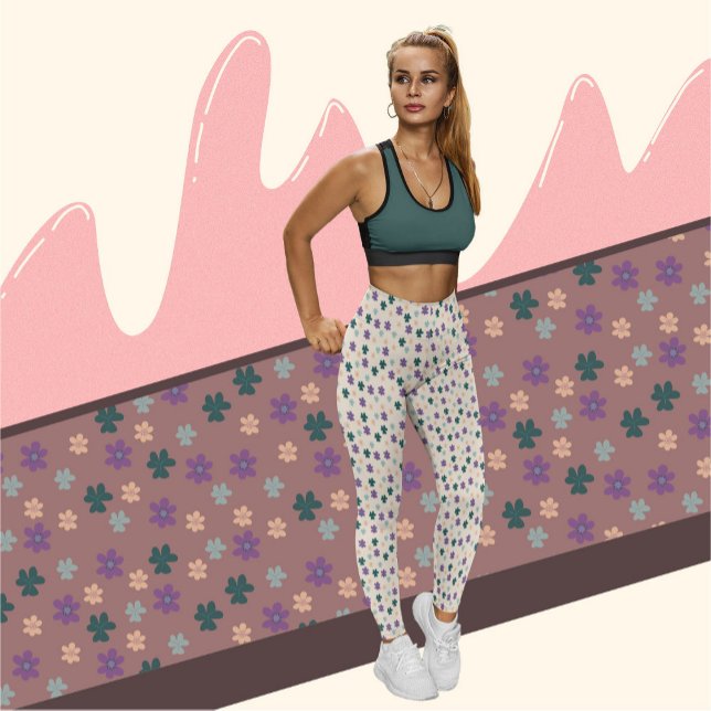 Leggings Hermoso patrón de flores (Subido por el creador)