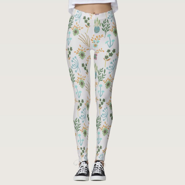 Leggings Hermoso patrón de primavera (Anverso)