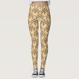 Leggings Hermoso patrón étnico de Damasco puntillismo