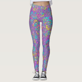 Leggings Hermoso patrón floral de flores silvestres bohemio