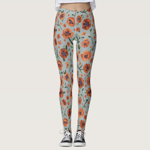 Leggings Hermoso patrón floral de los pimientos