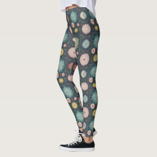Leggings Hermoso patrón floral multicolor