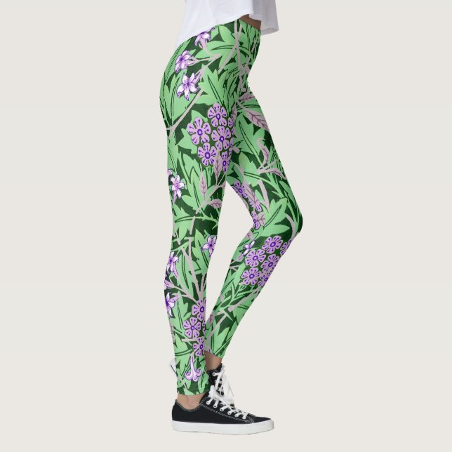 Leggings Hermoso patrón floral púrpura (Derecha)