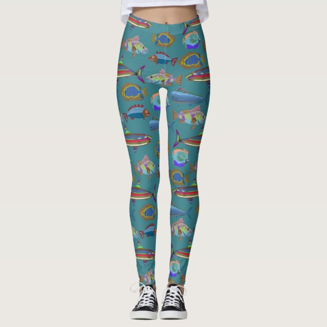 Leggings Hermoso patrón marino (Anverso)