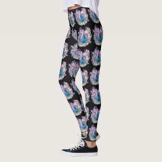 Leggings Hermoso pollo y flores