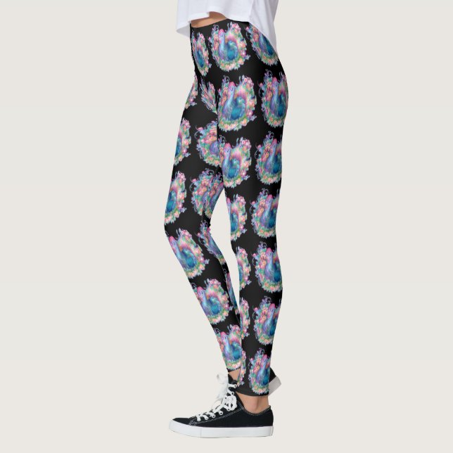 Leggings Hermoso pollo y flores (Izquierda)