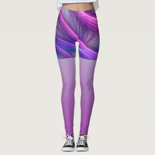 Leggings Hermoso swing arte fractal abstracto moderno rosa