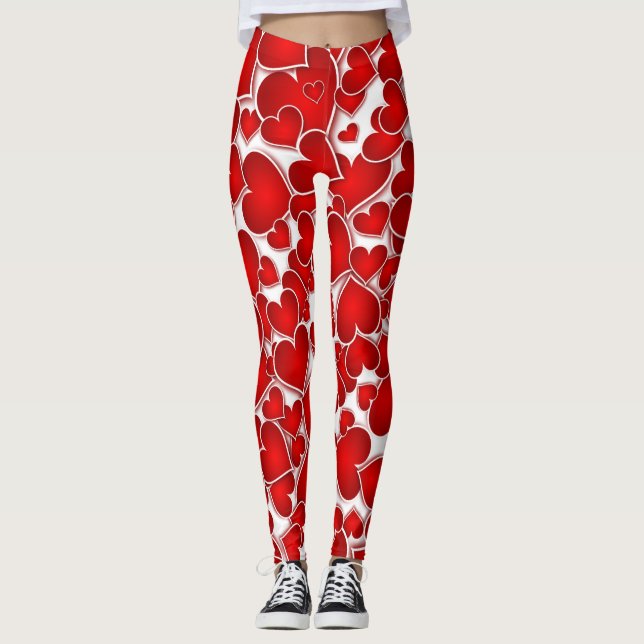 Leggings Hermosos corazones brillantes (Anverso)