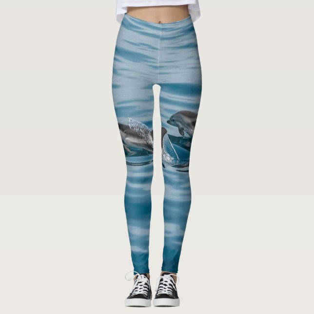 Leggings Hermosos delfines acuáticos (Anverso)