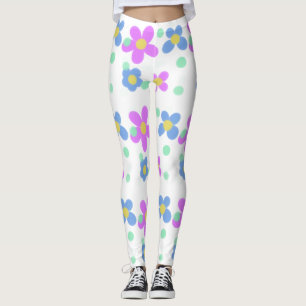 Leggings Hervidades de impresión de flor grande de pato
