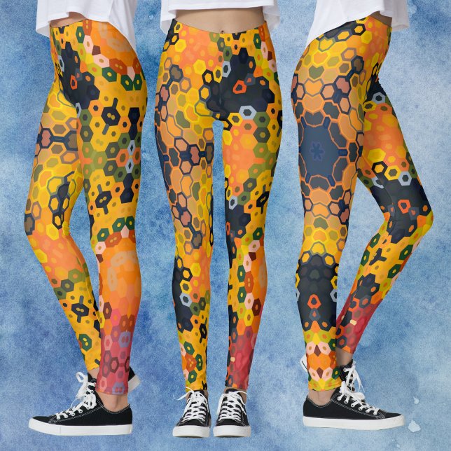 Leggings Hex Mandala Amarillo y Naranja (Subido por el creador)