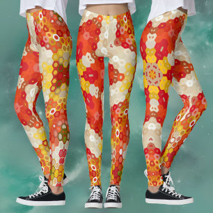 Leggings Hex Mandala rojo y amarillo