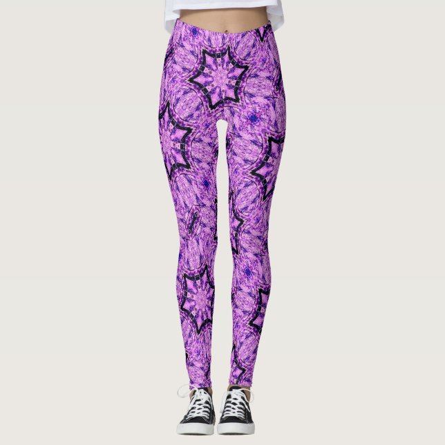 Leggings hexágonos púrpuras (Anverso)