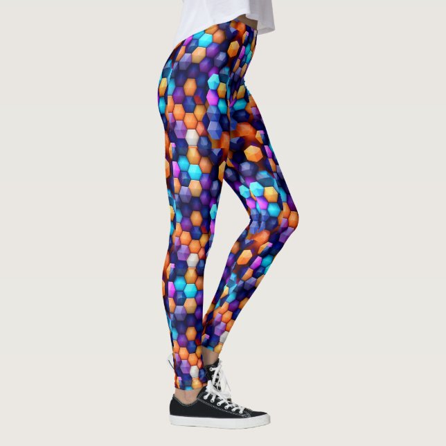 Leggings Hexagons multicolores (Derecha)