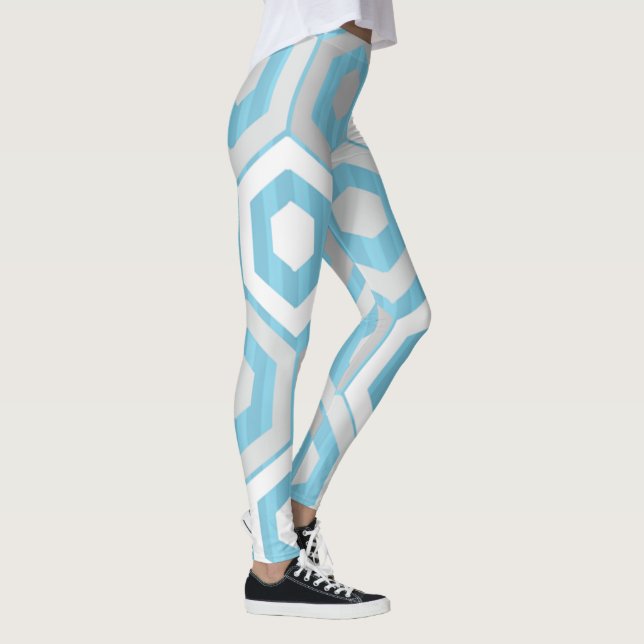 Leggings Hexagons y rayas de invierno (Derecha)