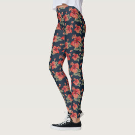 Leggings Hibisco Rojo Tropical