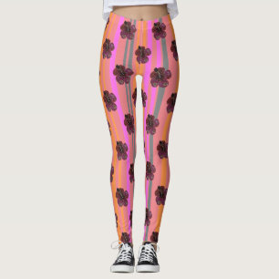 Leggings Hibiscus Beads Mosaic Pattern Leging