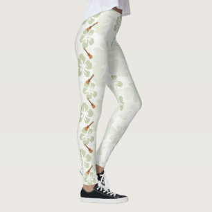 Leggings Hibiscus de Hawaii florió instrumento de música 