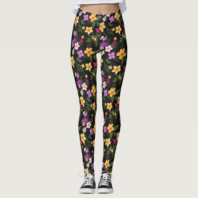 Leggings Hibiscus Floral Tropical (Anverso)