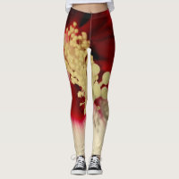 Hibiscus Flower Floral Photo Leggings, M