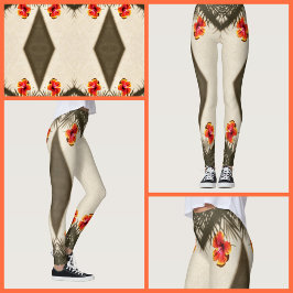 Leggings Hibiscus Flower Tropical Vibes Floral