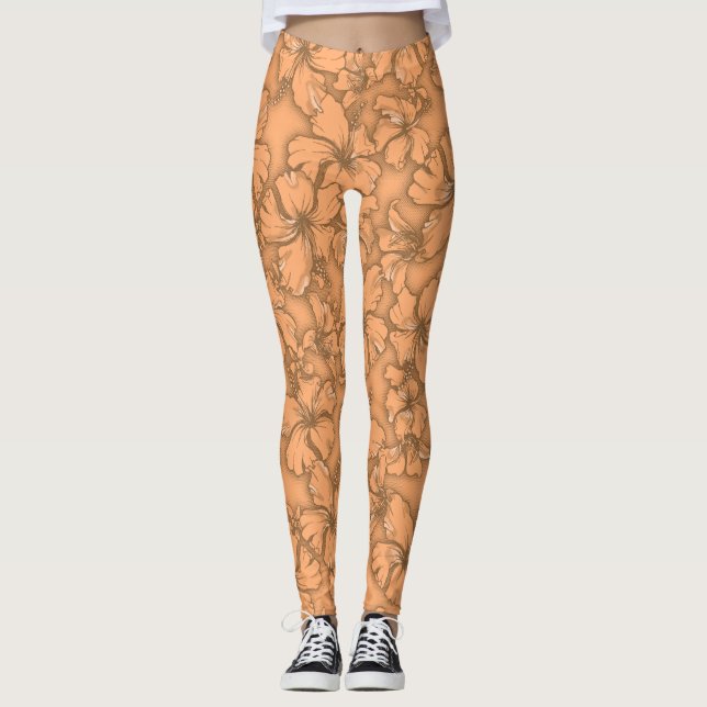 Leggings Hibiscus Garden Hawai Tropical Floral (Anverso)